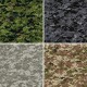 digital camouflage seamless patterns (forest, urban, universal and desert colors) - stock vector.